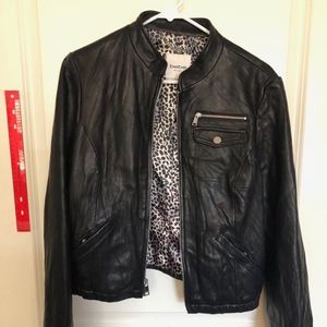 bebe black leather jacket